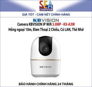 Camera KBVISION IP Wifi 3.0MP - KX-A3W - Hồng ngoại 10m Đàm Thoại 2 Chiều Có LAN Thẻ Nhớ