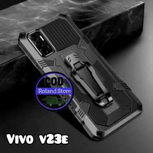 Casing HP untuk Vivo V23e New  Hard case iCrystal New Armor Belt Clip Kick Standing Cover Terbaru