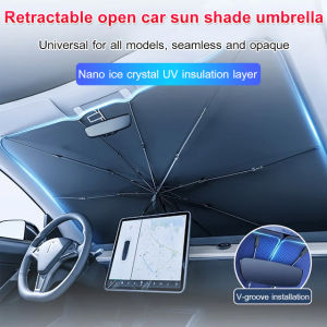 【🔥🔥Hot Sell】New retractable open car sun shade umbrella/Universal Car Windshield Sun Shade Cover 汽车挡风玻璃遮阳伞