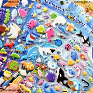 [COD] SweetBabiese SHARK Dolphin Fish STEREO Bubble สติกเกอร์ไดอารี่สติกเกอร์ตกแต่งเครื่องเขียนสติกเกอร์