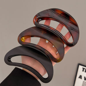 Vintage Acrylic Hairpin Ponytail Hair Clip Fashion Big Grips Hairpin Headwear Accessory Amber Color