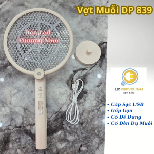 Vợt Muỗi Gấp Gọn 2 Trong 1 Tự Động  Máy Bắt Muỗi Có 2 Lớp Lưới Bảo Vệ DP - 839 Cao Cấp