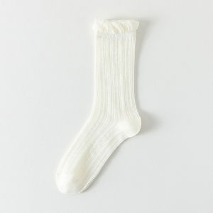 kaos kaki wanita panjang sebetis tipis model Lolita renda ruffle korean style keren model Baru 24108