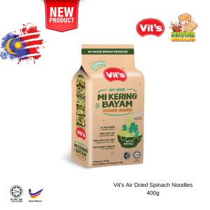 NEW Vits Air Dried Spinach Noodles / Mi Kering Bayam 400g (10 Cakes)