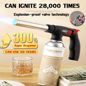 [2024 new upgrade big flame] butane torch gun blue flame 28000 times Auto Lgnition Extended handle safer Suitable For Cooking Cake Baking Camping Picnic blowtorch heavy duty