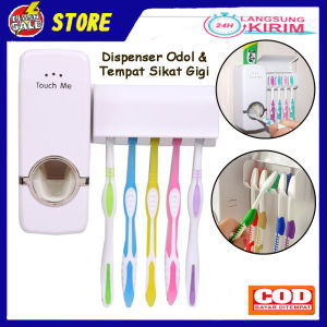 [Flashsale] Dispenser Odol Dan Tempat Sikat Gigi Toothpaste Dispenser Alat Pencet Odol Otomatis