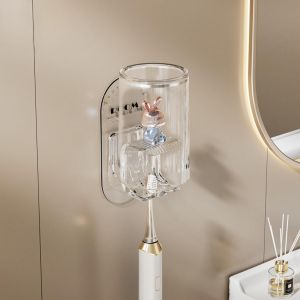 (10 Moment Installation + Moisture Resistant)  Large Capacity Auto Toothpaste Holder Hole-Free Bathroom OrganizerSupplies Toothbrush