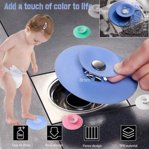 DiyHomeIpoh Floor Drain Cover Sewer Filter Silica Gel Odor-proof Core Drainage Rubber Circle Silicone Sink Filter Water Stopper Family Home Kitchen Bathroom Toilet Bathtub