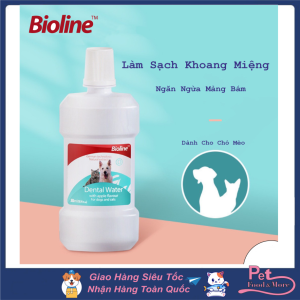 Dental Water Bioline 300ml - Nước Thơm Miệng Ngừa Viêm Nứu Hương Táo Cho Chó Mèo