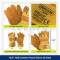 Hercules Half Leather Hand Gloves Yellow (3 Star) 10.5" by Leeden Online Store. 