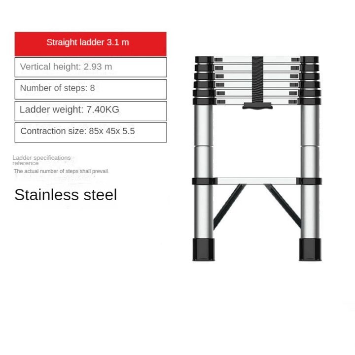 Stainless steel telescopic ladder, multifunctional outdoor portable ...