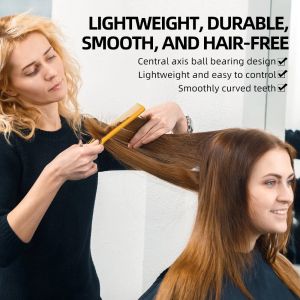 IUYJN Professional Spinning Cutting Comb Wide Fine Tooth with Bearing Fidget Hair Comb Styling Tool High Temperature Anti-static Barber Comb for Salon