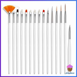 First Chioce   ชุดพู่กันอะคริลิค สําหรับตกแต่งเล็บเจล 15 ชิ้น พู่กันหัวเล็ก Nail brush