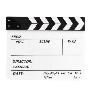 Acrylic Film Clapboard Movie Directors Clapper Board Slates Cut Action Scene Blanks Clap Board Dry Erases Clapboard