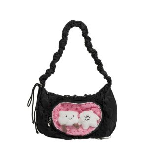 XSDDSF      ใสสะอาด กระเป๋าหัวใจรัก itabag เชือกหูรูด น่ารักน่ารักๆ กระเป๋าสะพายตุ๊กตาโชว์ แฟชั่นสำหรับผู้หญิง โปร่งใสโปร่งใส กระเป๋าสตรีเดินทาง หญิงหญิงหญิง