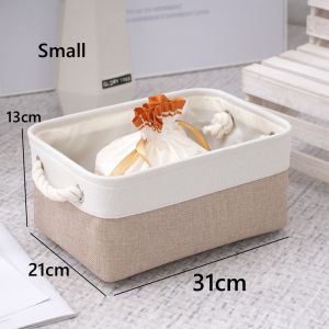 Foldable Storage Basket Linen Kids Toys Organizer Office Bedroom Closet Clothes Sundries Storage Box