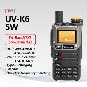 Quansheng UV-K6 Walkie Talkie Long Range UHF/VHF Two Way Radio 50-600 MHz Full Band Portable Handheld Radio Original COD