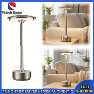 Vktech Modern Dimmable Metal Desk Light with Rechargeable Power Suitable for Bedroom Decor and Camping Adventures