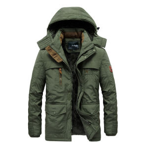 Winter Mens Military Jacket Thick Warm Hooded Men Parka Coat Casual Fleece Cotton Padded Male Windbreaker Thermal Outerwear YCYING 2023