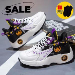 TOMITANY Buy 1 Pair of Shoes Get 1 Pair of Socks Korean Kids Sneakers Basketball Shoes for Kids High Up Rubber Shoes for Kids Size 28-40