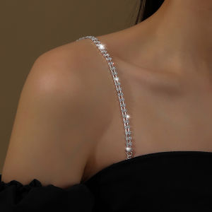 ZEEMIN เพชรบาง 2 แถว rhinestone ชุดชั้นในปรับชุดชั้นในมองไม่เห็นสายสะพายไหล่เจ้าสาวชุดแต่งงานสายสะพายไหล่โลหะเสื้อผ้าเครื่องประดับขายส่ง