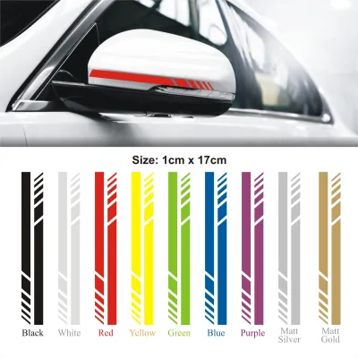 NAGAKUDA TRADING Car Sticker Bar Side Mirror Auto Body Decal Stripe Vinyl Graphic reflector motor helmet perodua proton axia myvi DIY Car Body Stickers Cut Out Sticker Stiker Kereta Vinyl Laptop Motorcycle Car Decal 2pcs