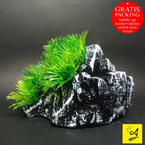 Hiasan Aquarium Batu Buatan ( MODEL C ) Unik Dekorasi Aquarium Tebing Batu Aquascape Tanaman Air Buatan  Sintesis Ornamen Murah Aksesoris Akuarium TIPE C1