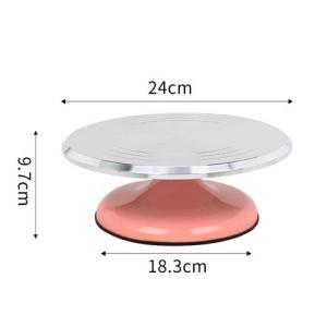 10/12Inch Heavy-Duty Pastel AluminumAlloy Cake Turntable Sturdy & SmoothRotating Non-Slip Silicone