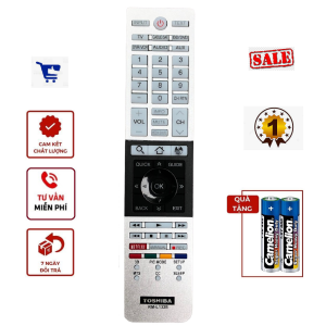 Điều khiển Tivi Toshiba RM-L1238 có giọng nói và internet - Remote đầu bấm từ xa smart TV Toshiba RM-L1238  - tặng kèm pin