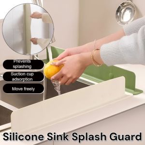 Integrated Suction Cup Sink Water Retaining Plate Splash-Proof Sink Baffle Sink Flaps Silicone Sink Splash Guard