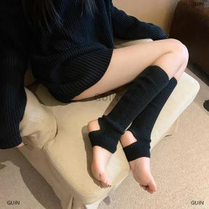 🎈🎀【Low price】GUIN Y2k Winter Leg Warmers Fluffy Goth Accessories Gothic Lolita Knit Long Socks Women Legs Warmers Lady Sock Gothic Stylish Legging