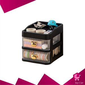 BabyShop-K166 Rak Kosmetik Serbaguna 3 Laci Tempat Make Up Storage Box Bear / Rak Kotak Penyimpanan Alat Tulis / Desktop Drawer Rak Susun Serbaguna / Rak Meja Laci Import