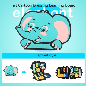 Cartoon Baby Elephant Dinosaur Tiger Busy Board Montessori Toys Sensory Toys for Toddlers Education