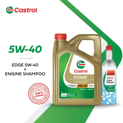 Castrol EDGE 5W-40 A3/B4 + Castrol Engine Shampoo (BUNDLE)