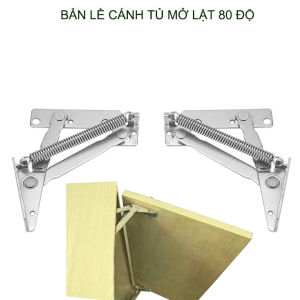 Combo 2 bản lề mở lật góc 80 độ dùng cho tủ bếp tủ để đồ bằng thép mạ niken không gỉ