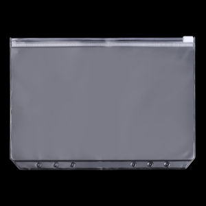 【Free Shipping】A5 A6 A7 Transparent Hole Loose-leaf Zipper Bag Thickened Frosted Document Data Storage Bags Insert Karat Chain File Bag