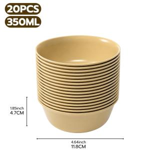 20Pcs Thickened Rice Husks Rice Bowl / Food Grade Heat-Resistant Food Container / for Kitchen Rice Hot Soup Salad Noodles / Eco-friendly Disposable Tableware