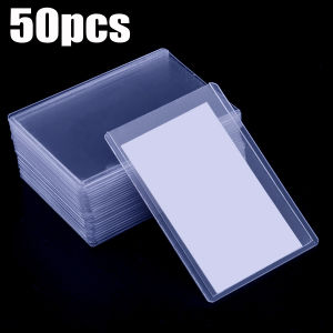 50Pcs White Transparent PVC Protective Card Sleeves Plastic Hard Card Cover Kids Game Collect Cards Waterproof Anti Scratch Protective Sleeves Dustproof Sports Idols Photo Cards Holder Cases