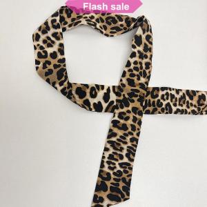 Flash Sale Leopard Print Bag Skinny Silk Scarf For Women Luxury Foulard Women Tie Fashion Head Scarves