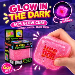 BUY 1 TAKE 1 6CM Glow In The Dark Cube Squeeze Toy – Soft Stress Relief Sensory Toy For Kids