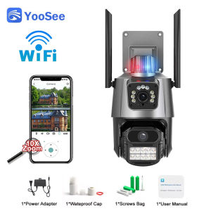 YooSee Kamera CCTV Luar Ruangan Lensa Ganda 360° dengan Komunikasi Dua Arah Kamera Nirkabel Deteksi Manusia AI dan Pelacakan Otomatis cctv wifi sambung ke hp
