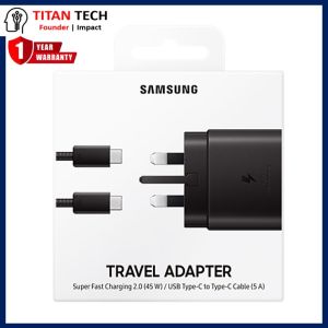 (SG LOWEST) Samsung 45W Charger - Super Fast Charging 2.0 - USB to Type C Cable - For Galaxy S24 S23 S22 - Travel