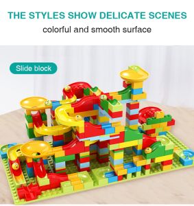 [KL Ready Stock] Puzzle Building Block Toy Set Marble Run Marble Race Run Maze Ball Track Slide Bricks Toys for Kids Children Christmas Gifts