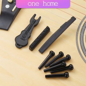 One Home ชุดพลาสติก กีต้าร์โปร่ง นัทบน หย่องล่าง หมุดพิน สีขาว Guitar accessories
