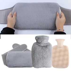 MANNYI Plush Cover Hot Water Bag -Proof 1000/2000ml Warm Water Bag Inject Water Extended Waist Belt Water-filling Hot-water Bag Winter Essentials