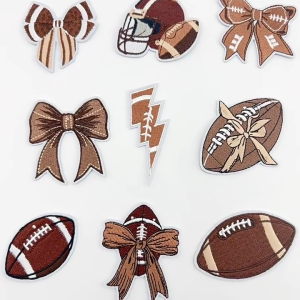 9Pcs Iron/Sew on Decorative Patches Sport Pattern Iron on Patches Embroidered Applique for Clothing Jackets Jeans Bag