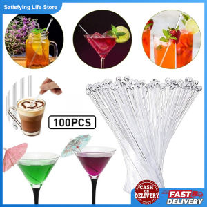 100pcs/pack Transparent Coffee Stirrer Plastic Drink Bar Swizzle Stick Coffee Cocktail Milk Tea Stirrer Tool