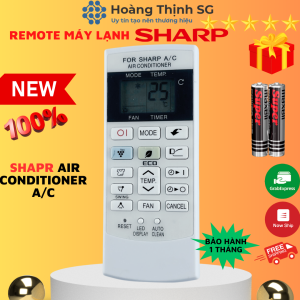 Điều khiển điều hòa SHARP AIR CONDITIONER A/C remote máy lạnh SHARP - Tặng kèm pin