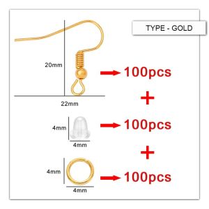 ★Same Day Shipping★ 300pcs/Set Earring Hooks Silver Plated Earings Accessories Stud Plugs Open Jump Rings Jewelry Making Kit for DIY Earring
