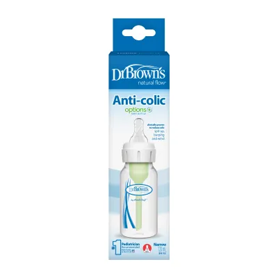 Dr. Brown’s™ Anti-Colic Options+™ Narrow Baby Bottle with Level 1 Nipple/Teat (Classic Design)